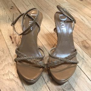 DIOR chunky braided strappy heel